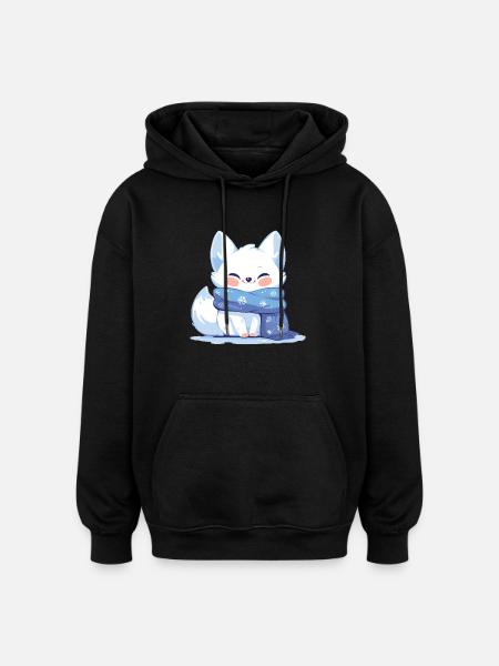 Arctic Fox Polarfüchse Polarfuchs - Oversized Unisex Hoodie - black