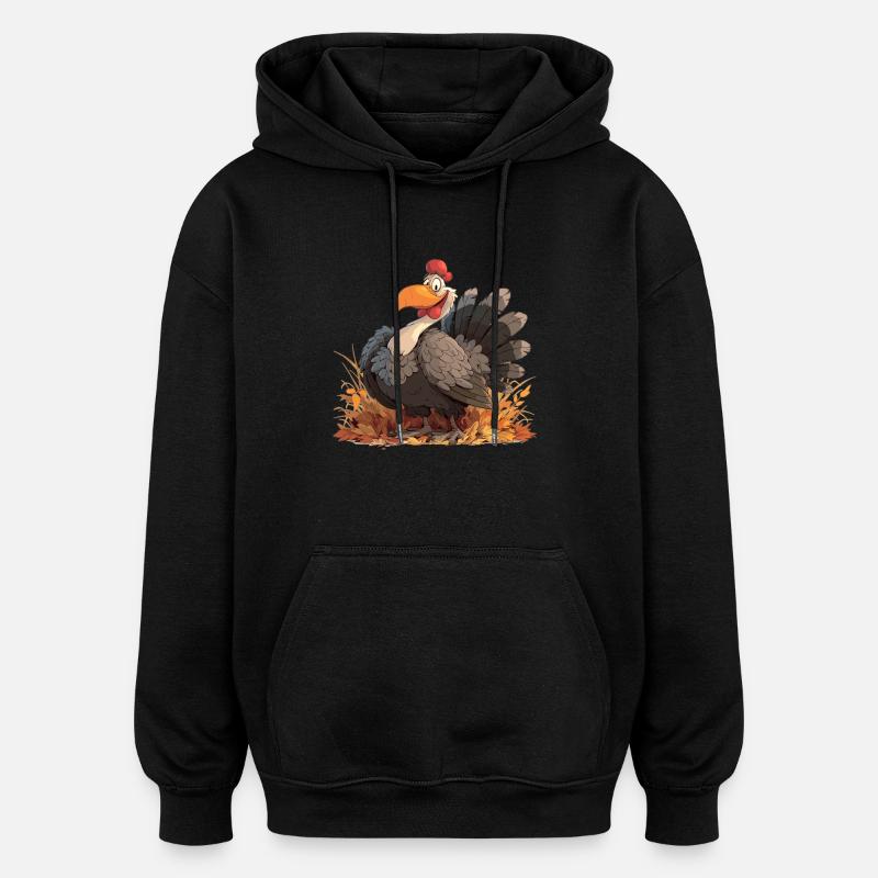 Turkey Turkeys Turkey - Oversized Unisex Hoodie - black