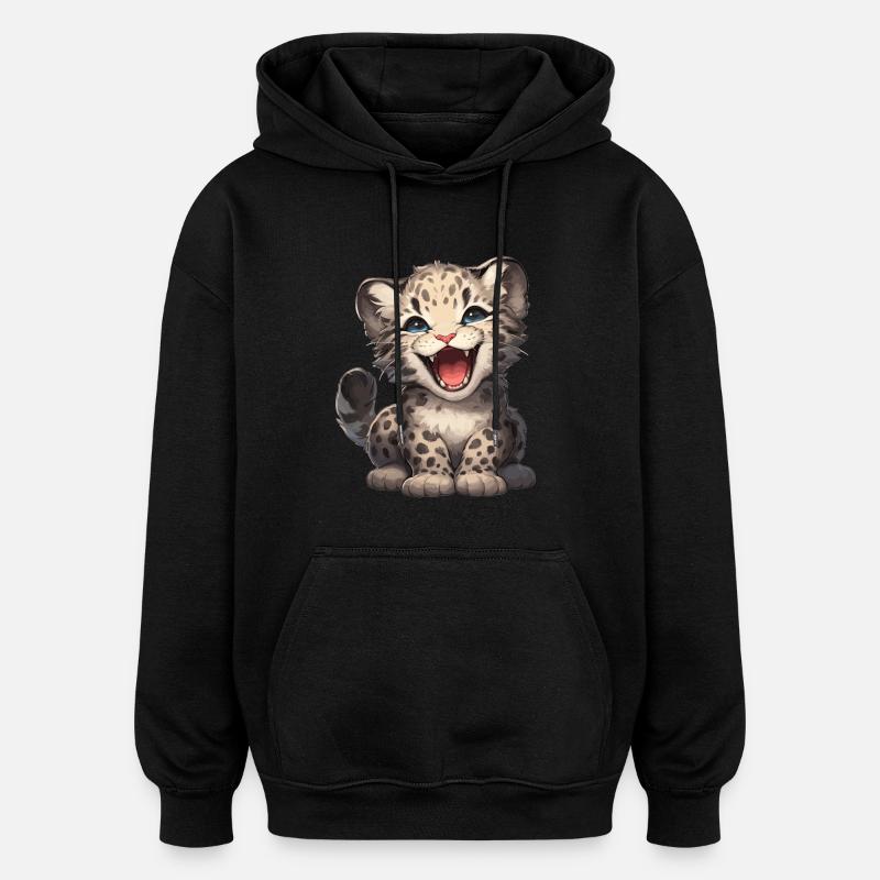 Clouded Leopard Nebelparder - Oversized Unisex Hoodie - Schwarz