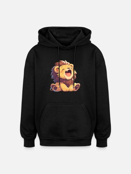 Lion Löwen Löwe - Oversized Unisex Hoodie - Schwarz