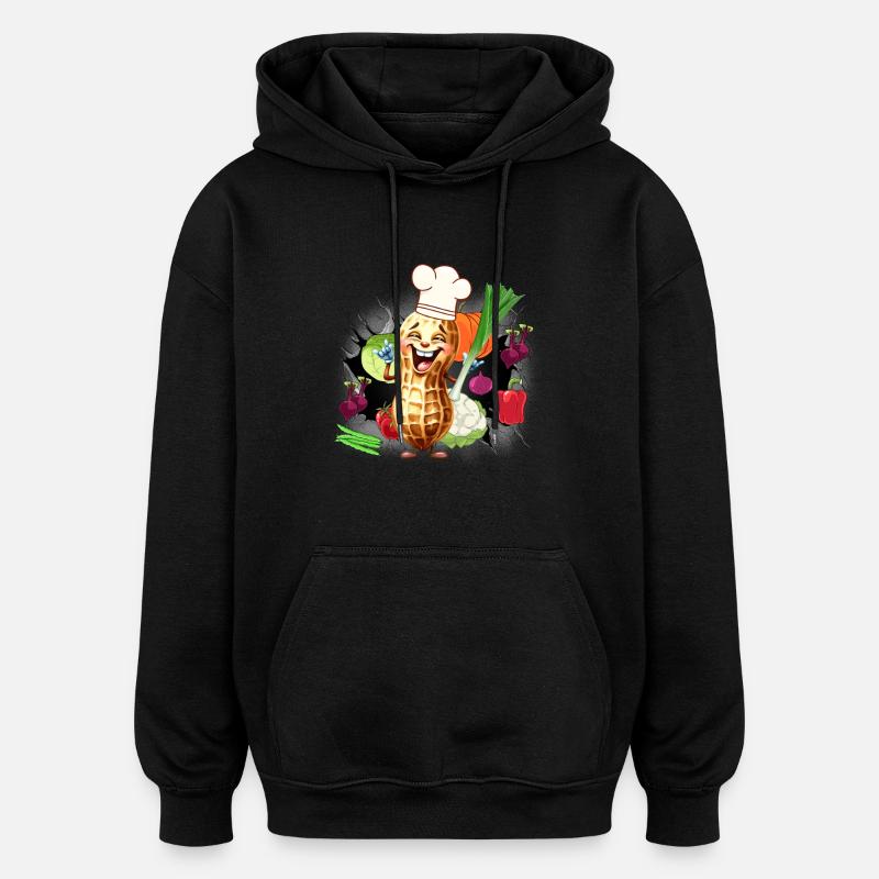 Cuisinier Cuisiniers Légumes Cuisine - Sweat à capuche oversize unisexe - noir