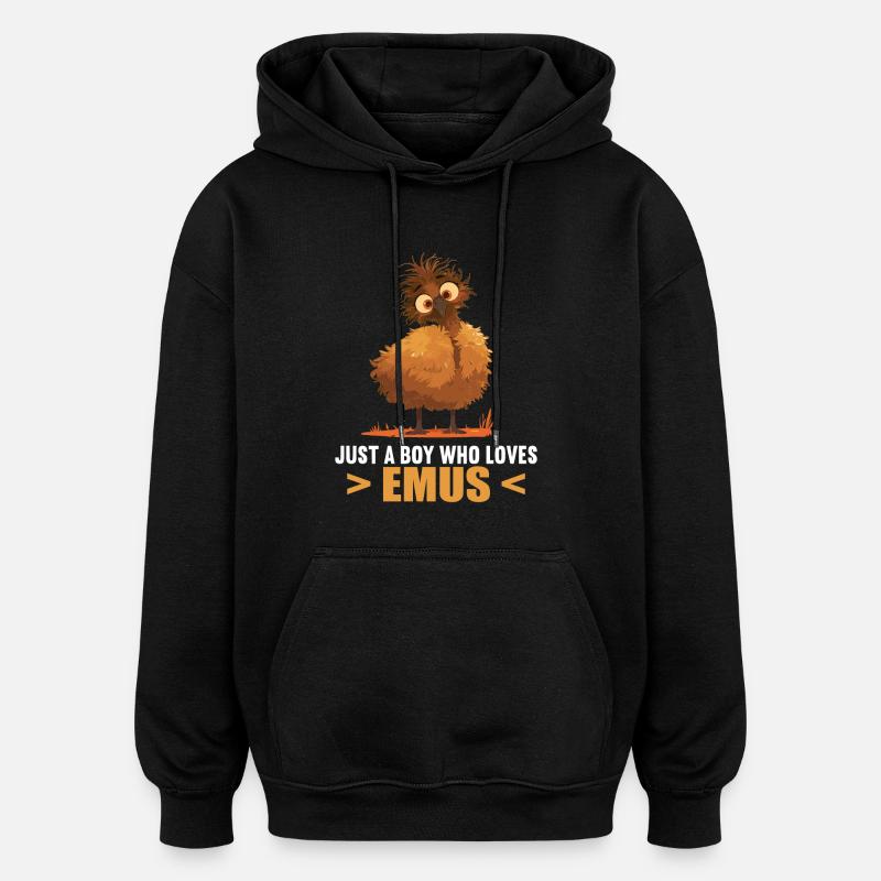 Emus Emu - Sweat à capuche oversize unisexe - noir