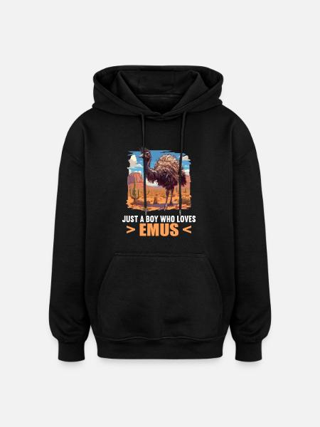 Emus Emu - Oversized Unisex Hoodie - black
