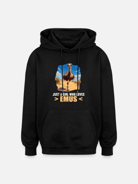 Emus Emu - Oversized Unisex Hoodie - black