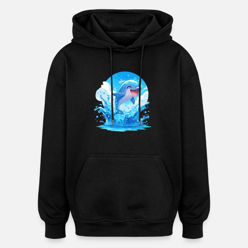 Dauphin Dauphins Dauphin - Sweat à capuche oversize unisexe - noir