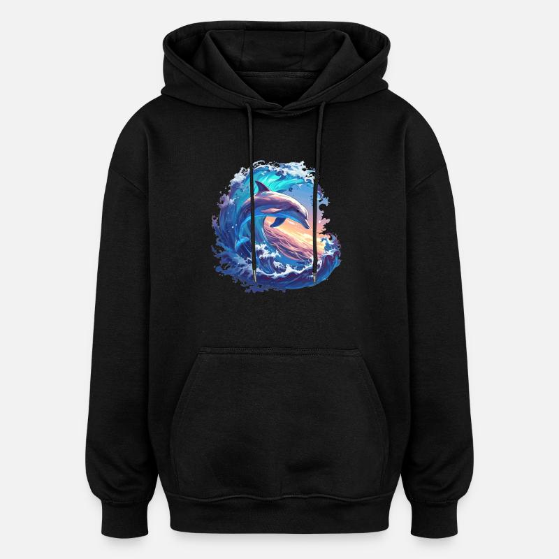 Dauphin Dauphins Dauphin - Sweat à capuche oversize unisexe - noir