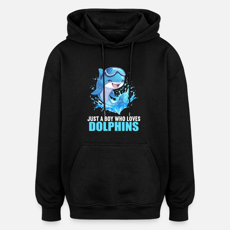 Dauphin Dauphins Dauphin - Sweat à capuche oversize unisexe - noir