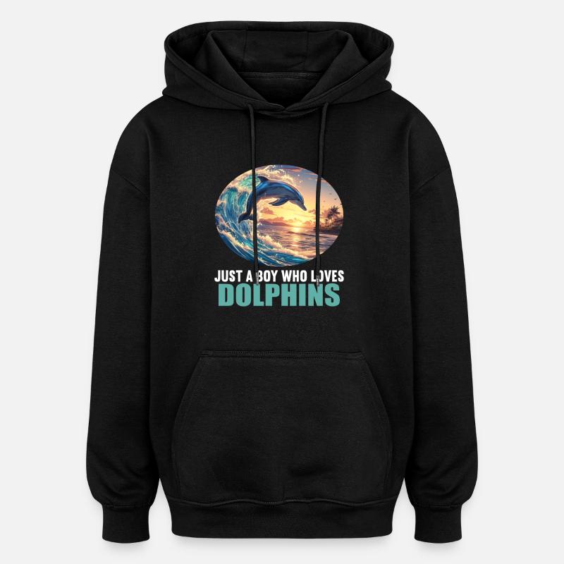 Dolphin Delfine Delfin - Oversized Unisex Hoodie - Schwarz