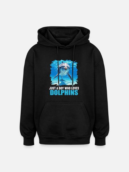 Dolphin Dolphins Dolphin - Oversized Unisex Hoodie - black