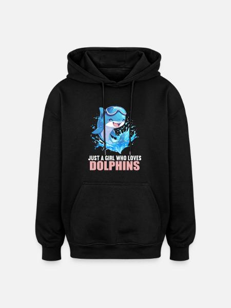 Dolphin Dolphins Dolphin - Oversized Unisex Hoodie - black
