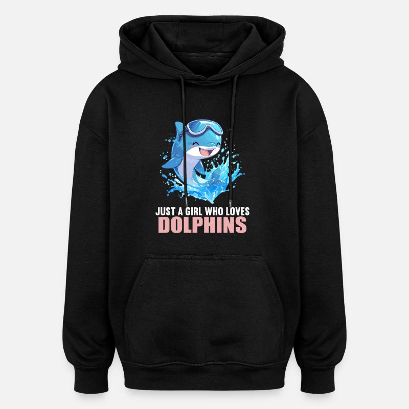 Dolphin Dolphins Dolphin - Oversized Unisex Hoodie - black