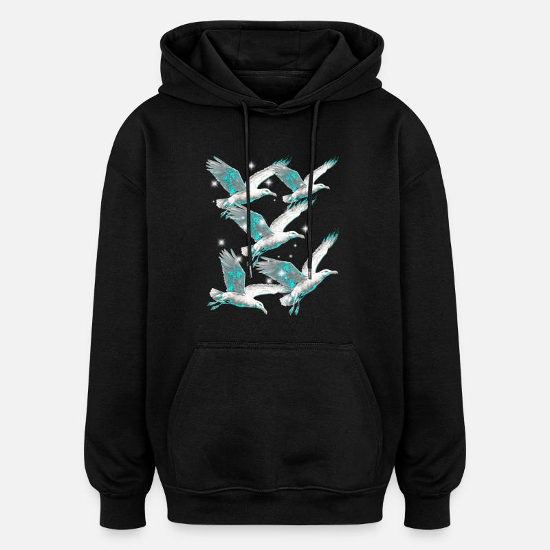 Maritim Möwe Möwen Seevögel - Oversized Unisex Hoodie - Schwarz