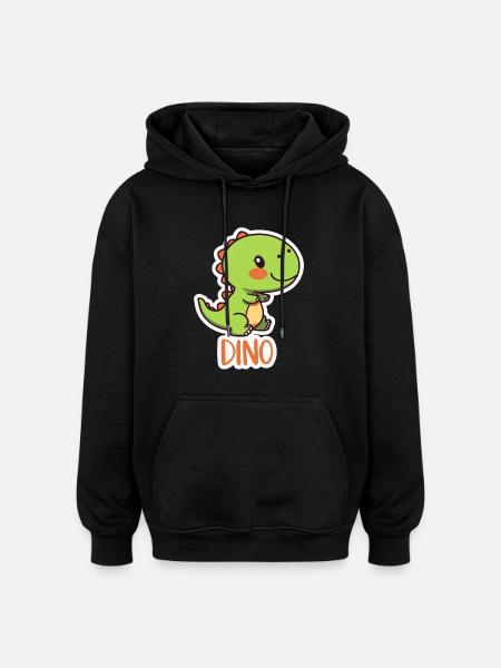 DINOSAUR - Oversized Unisex Hoodie - black