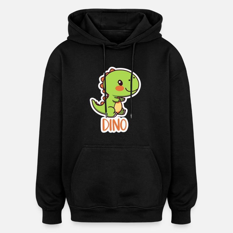 DINOSAUR - Oversized Unisex Hoodie - black