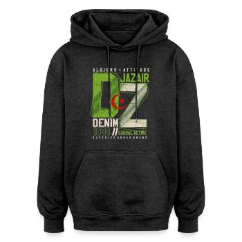 URBAN DZ - Sweat à capuche oversize unisexe - charbon - Devant - Noah (186cm)