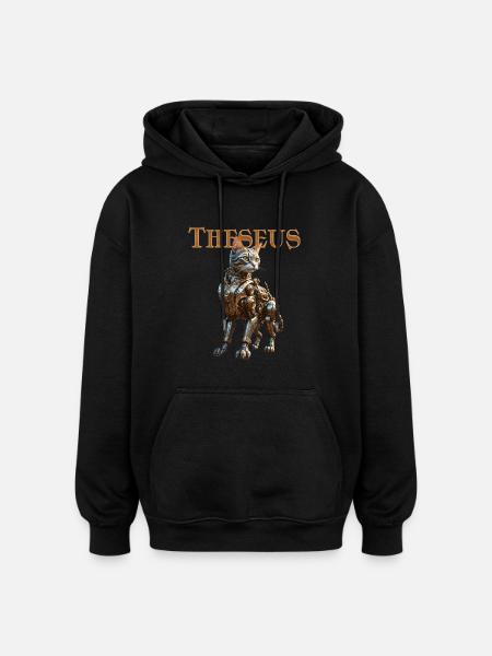 Steampunk-Katze Automaton - Theseus Steampunk Cat - Oversized Unisex Hoodie - black