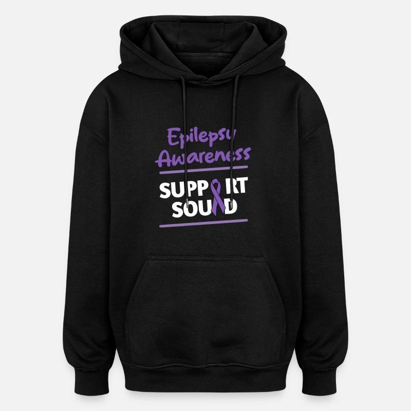 Épilepsie - Sweat à capuche oversize unisexe - noir