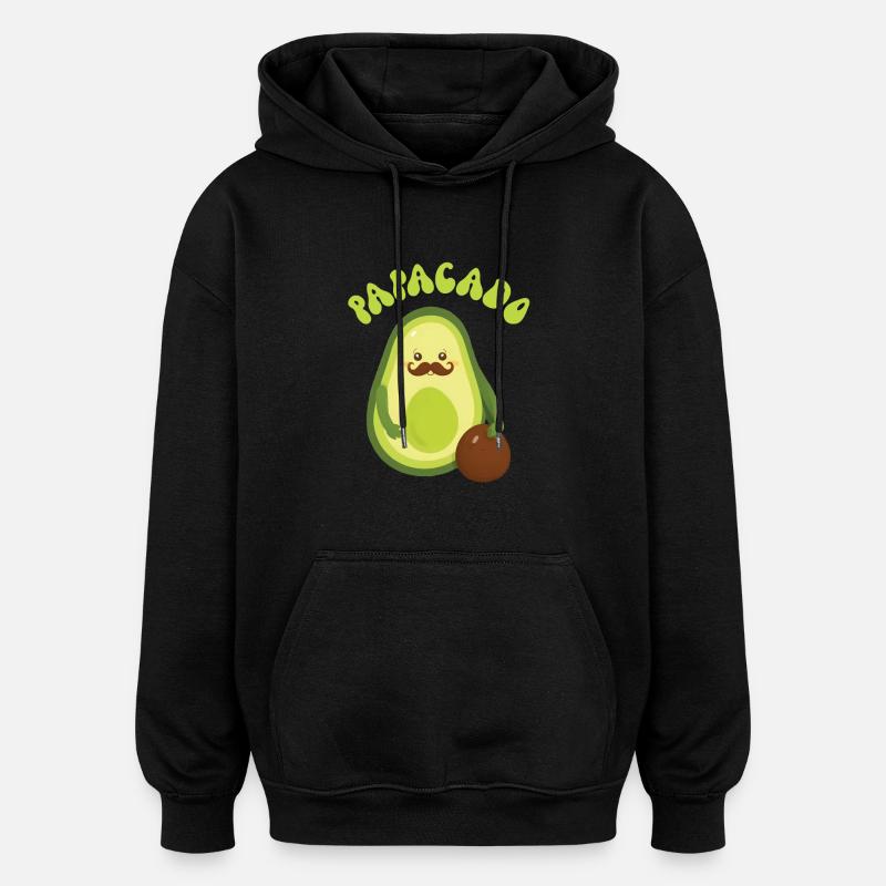Papacado - Sweat à capuche oversize unisexe - noir
