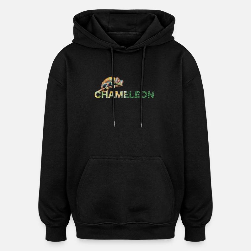 Chamäleon Chameleon - Oversized Unisex Hoodie - Schwarz