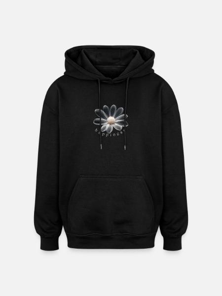 Glücksblume Happiness Flower - Oversized Unisex Hoodie - black