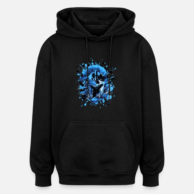 Icône du casque Spartan - Sweat à capuche oversize unisexe - noir