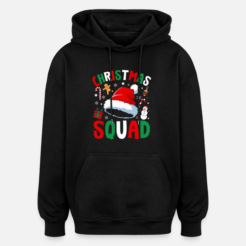 Christmas Squad Elf Santa - Oversized Unisex Hoodie - black