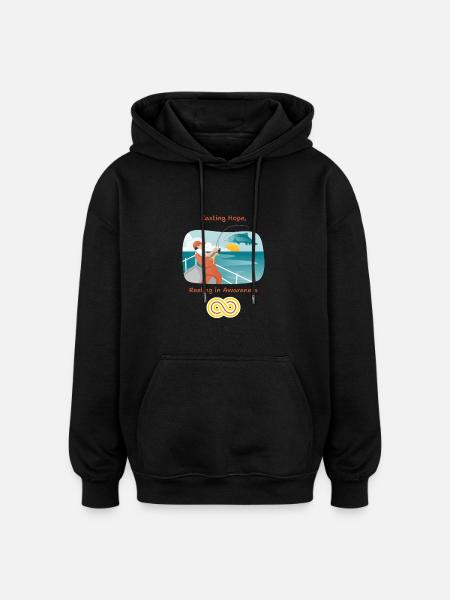 Casting Hope Reeling in Awareness - Oversized Unisex Hoodie - black