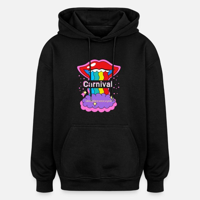 Carnival Regenbogen Farben - Oversized Unisex Hoodie - Schwarz