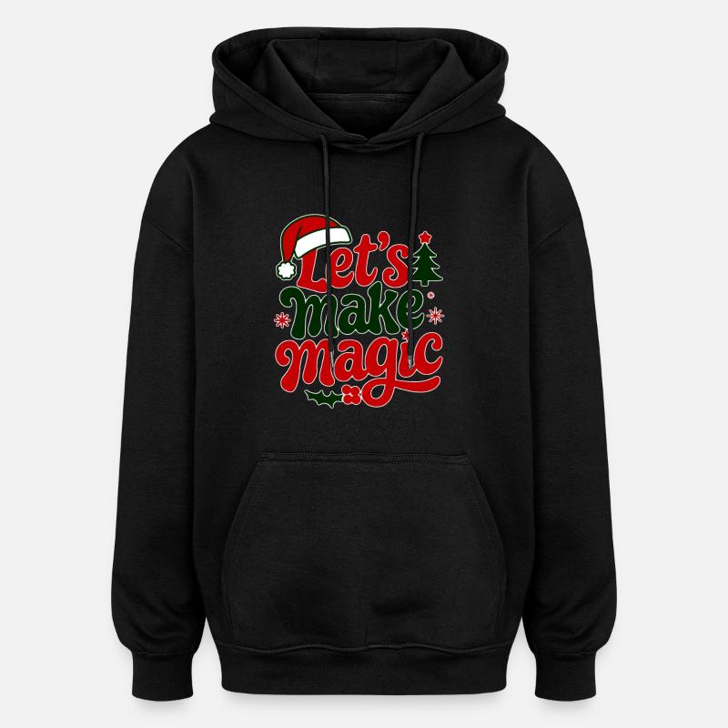 magie de noel - Sweat à capuche oversize unisexe - noir
