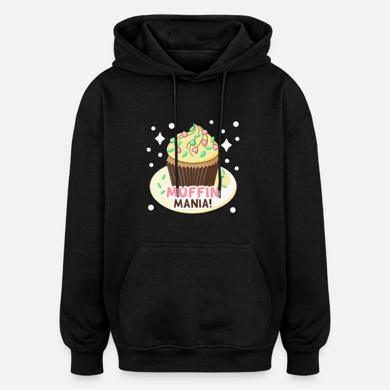 MANIE DES MUFFINS - Sweat à capuche oversize unisexe - noir