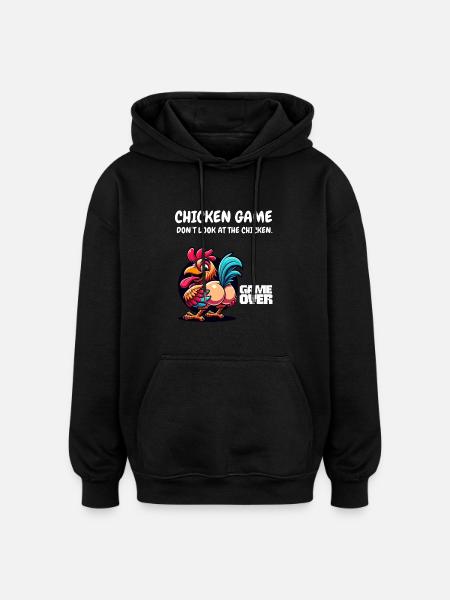 Chicken Game - Ikke se på Chicken Game Over - Oversized unisex-hettegenser - svart