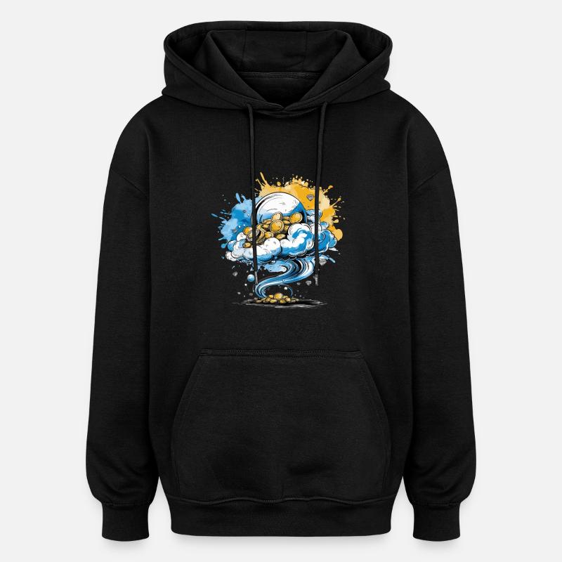 LA BULLE ET UN TOURBILLON - Sweat à capuche oversize unisexe - noir
