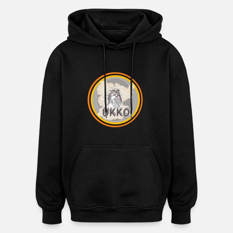 Symbole d’Ukko Hochgott - Sweat à capuche oversize unisexe - noir