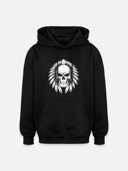 GRIM STYLE - Oversized Unisex Hoodie - black