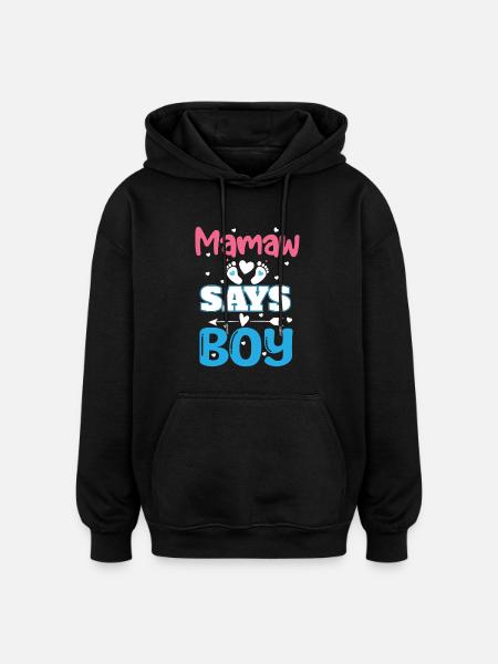 SAYS BOY - Oversized Unisex Hoodie - Schwarz