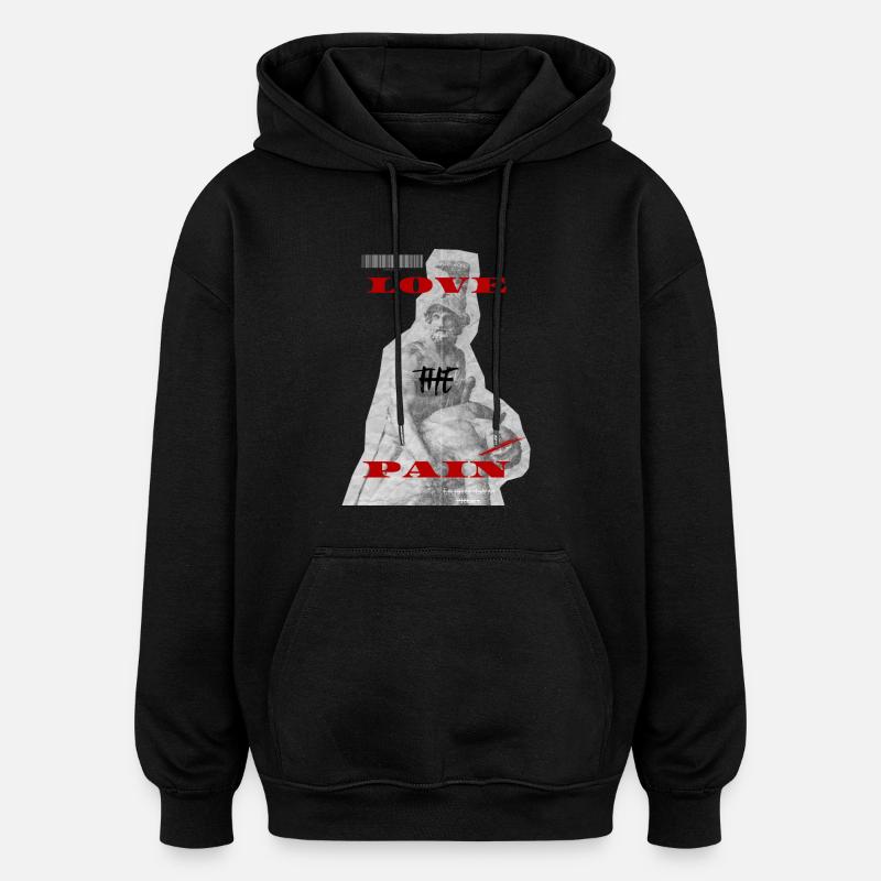Aimez la douleur - Sweat à capuche oversize unisexe - noir