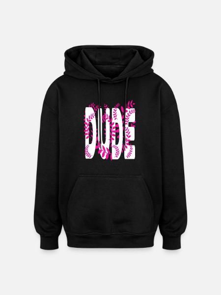 Hawaii style text Dude - Oversized Unisex Hoodie - black
