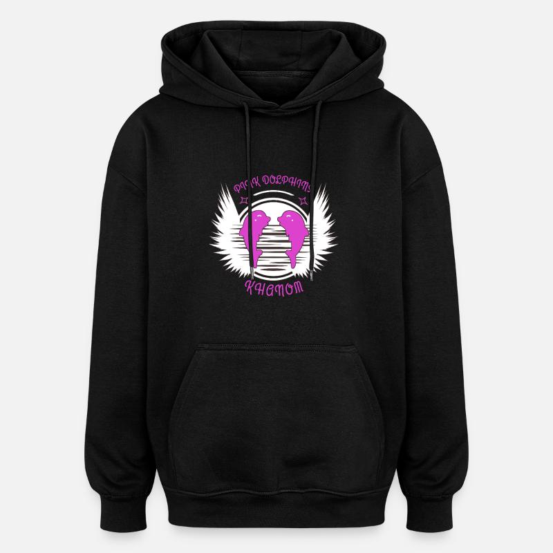 Dauphin Rose Thaïlande Asie - Sweat à capuche oversize unisexe - noir