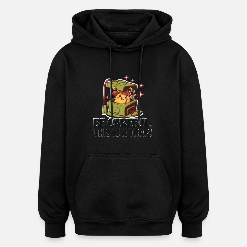 VORSICHTIG - Oversized Unisex Hoodie - Schwarz