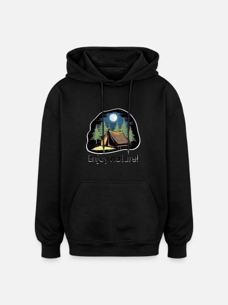 ZELTE IM WALD - Oversized Unisex Hoodie - Schwarz