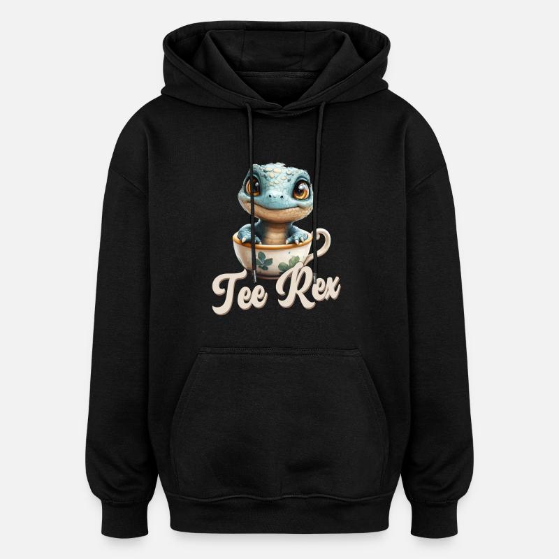 Funny Pun Dino Tee Rex - Oversized Unisex Hoodie - black