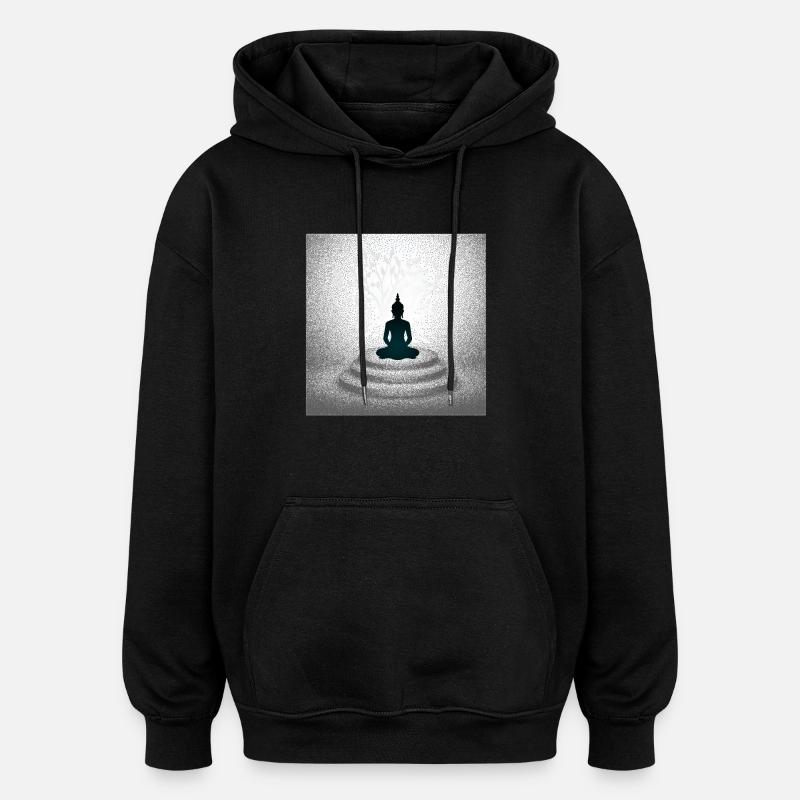 Meditierender Bouddha méditant Bouddha - Sweat à capuche oversize unisexe - noir