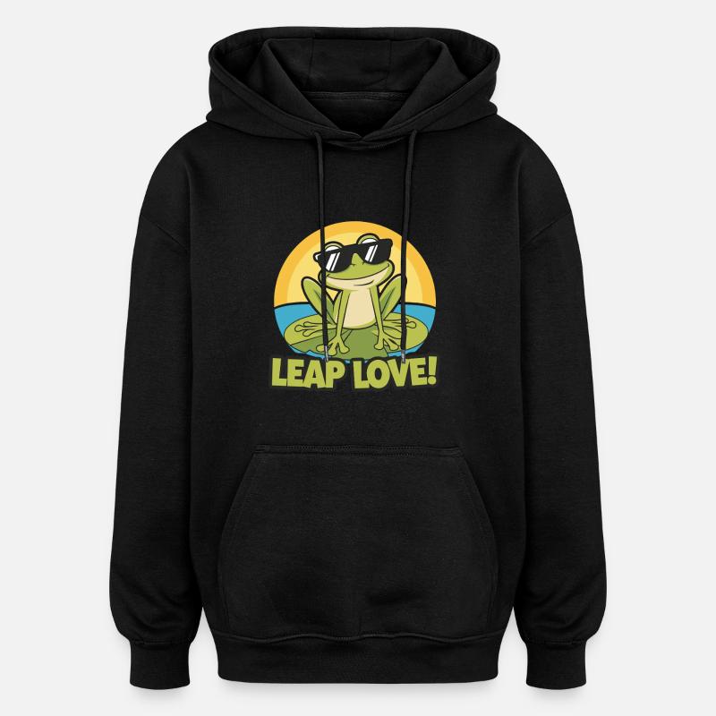 TOADS LEAP LOVE - Oversized Unisex Hoodie - black