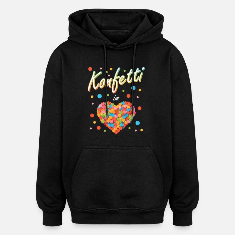 confettis carnaval carnaval design amusant - Sweat à capuche oversize unisexe - noir