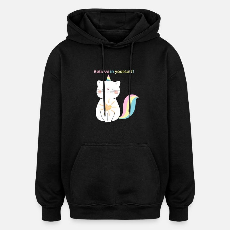 Believe in yourself - Oversized Unisex Hoodie - Schwarz
