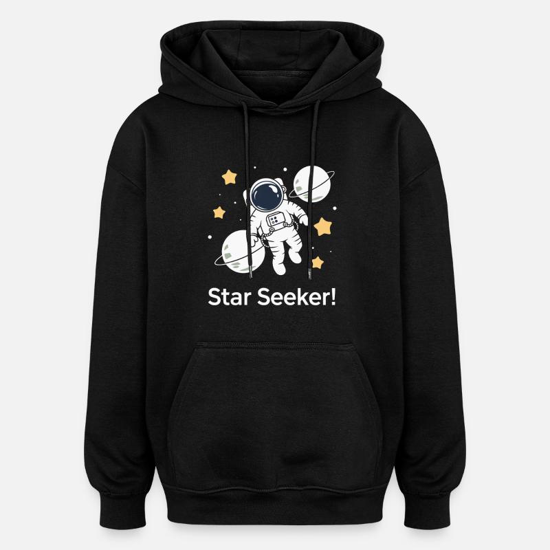 STAR SEEKER - Oversized Unisex Hoodie - black