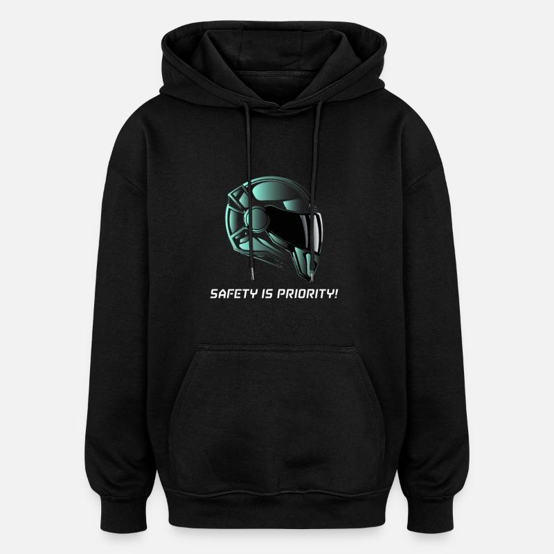 SAFETY IS PRIORITY - Oversized Unisex Hoodie - black