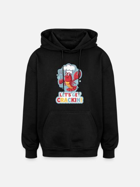 LET'S GET CRACKIN - Oversized Unisex Hoodie - black