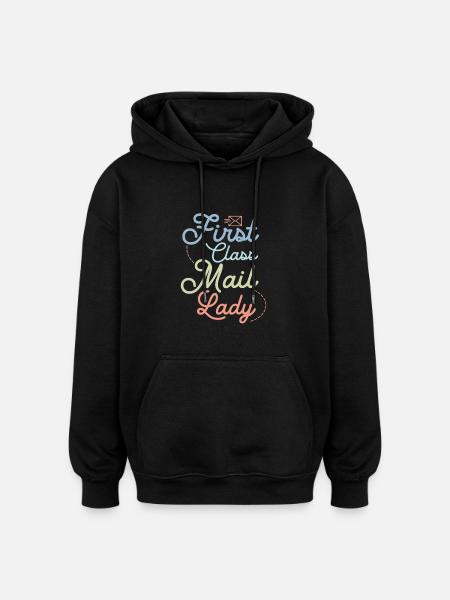 Førsteklasses post Lady Postal Worker Mail - Oversized unisex-hettegenser - svart