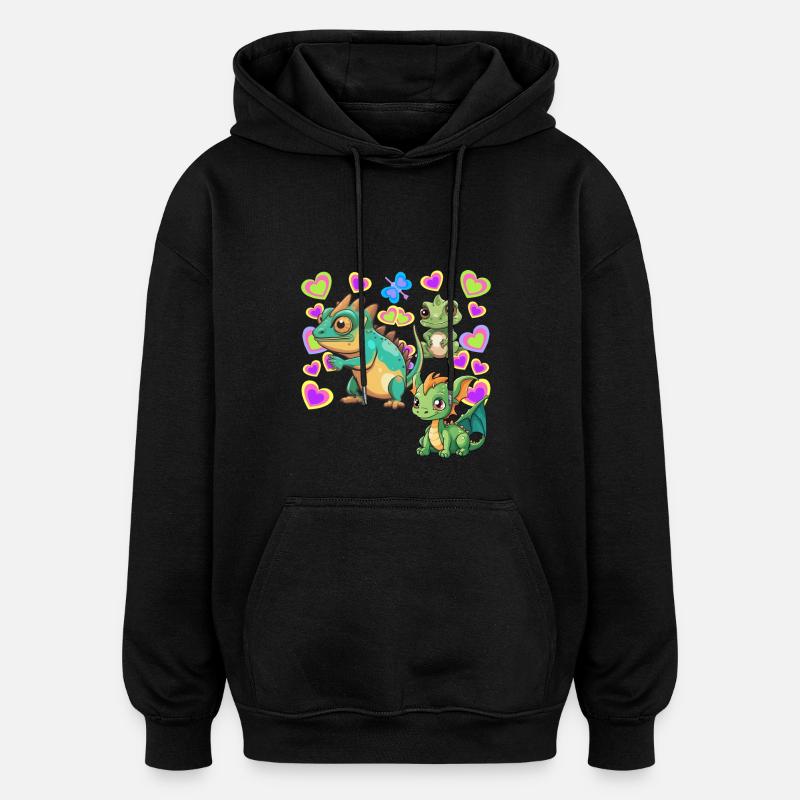 Dino Dinos Enfant Enfants - Sweat à capuche oversize unisexe - noir